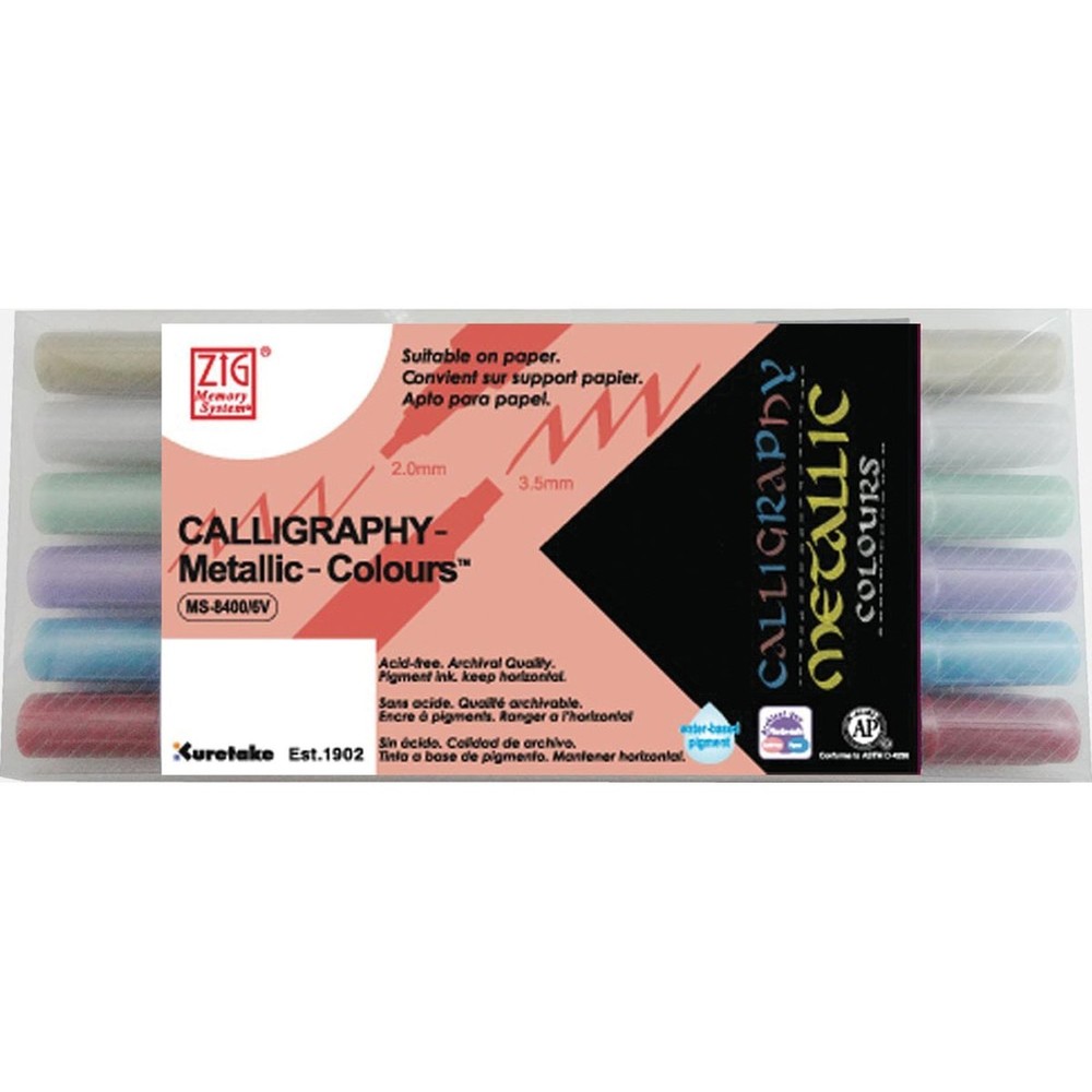 Zig Memory System Calligraphy II Metallic 6 Color Set