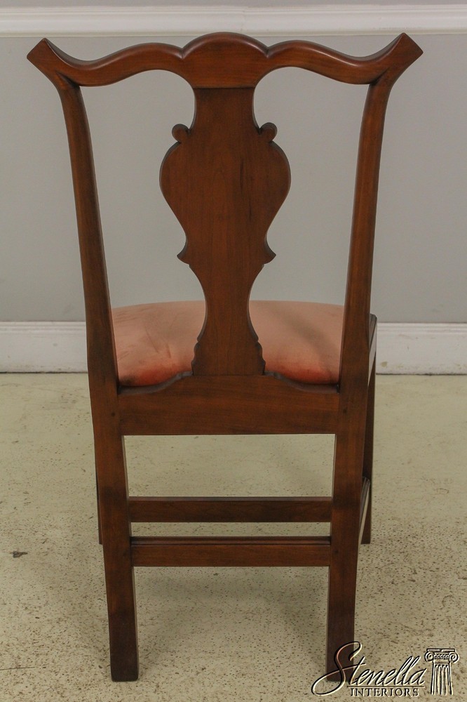 58251: Pair Benchmade Hand Crafted Cherry Chippendale Side Chairs