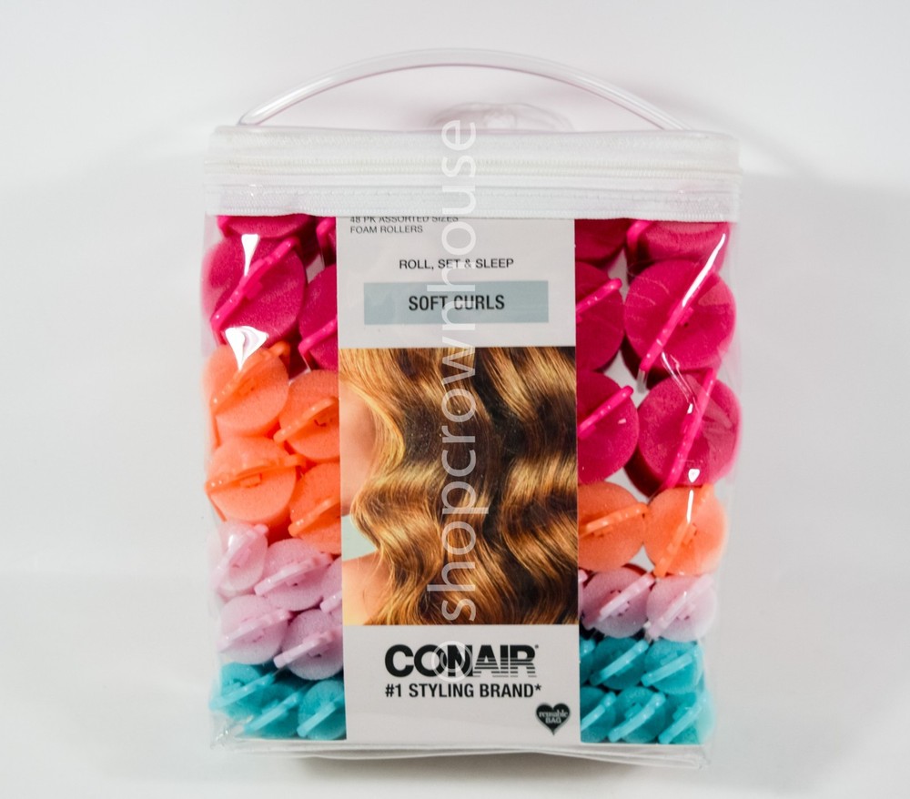 Conair Foam Rollers for Soft Bouncy Curls 48 pcs Assorted Sizes 61118Z