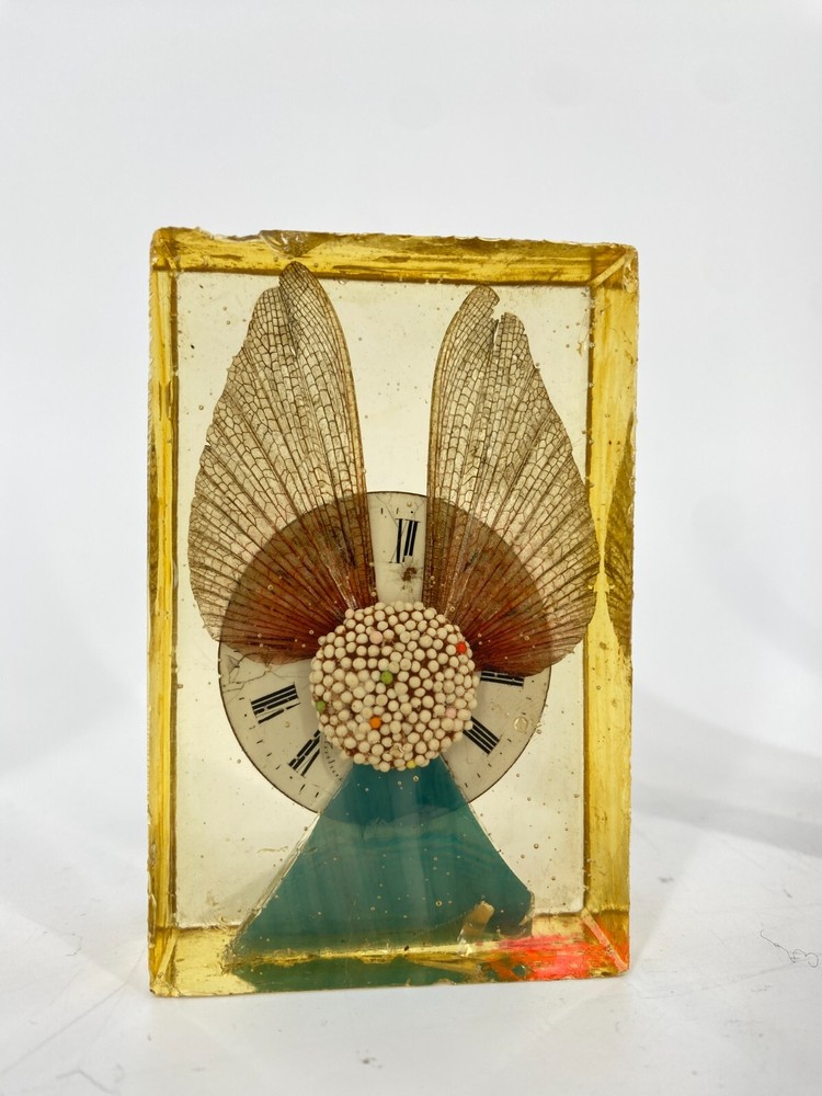 * ART SCULPTURE 90s MINIATURE ART TABLE OBJECT EPOXY RESIN
