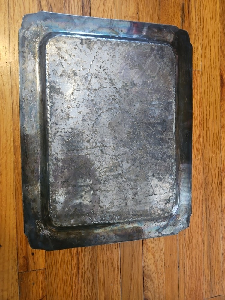 Quadruple Silver Plate Engraved Antique Tray