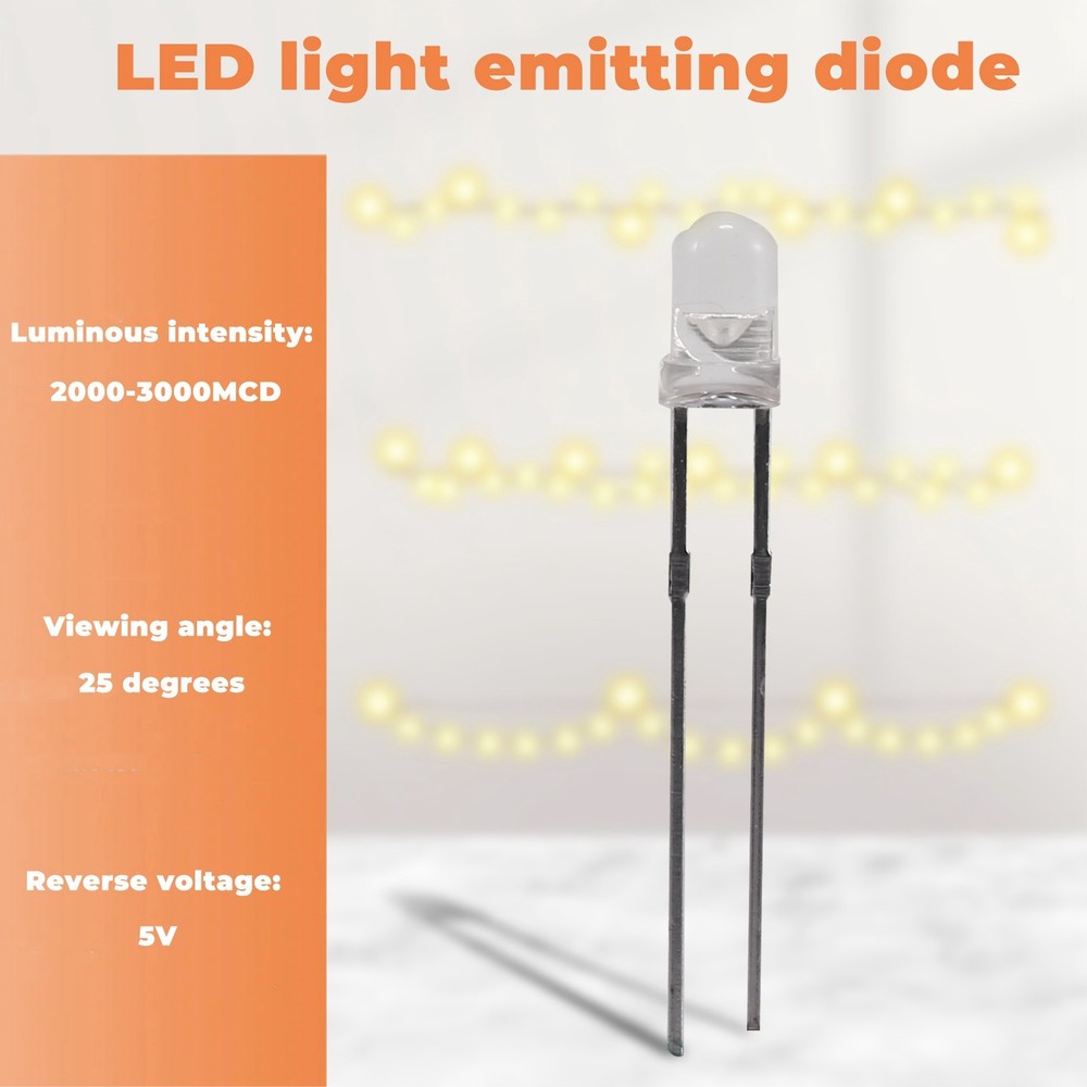 3mm White LED Light 100pcs Light Emitting Diode Z4K52035