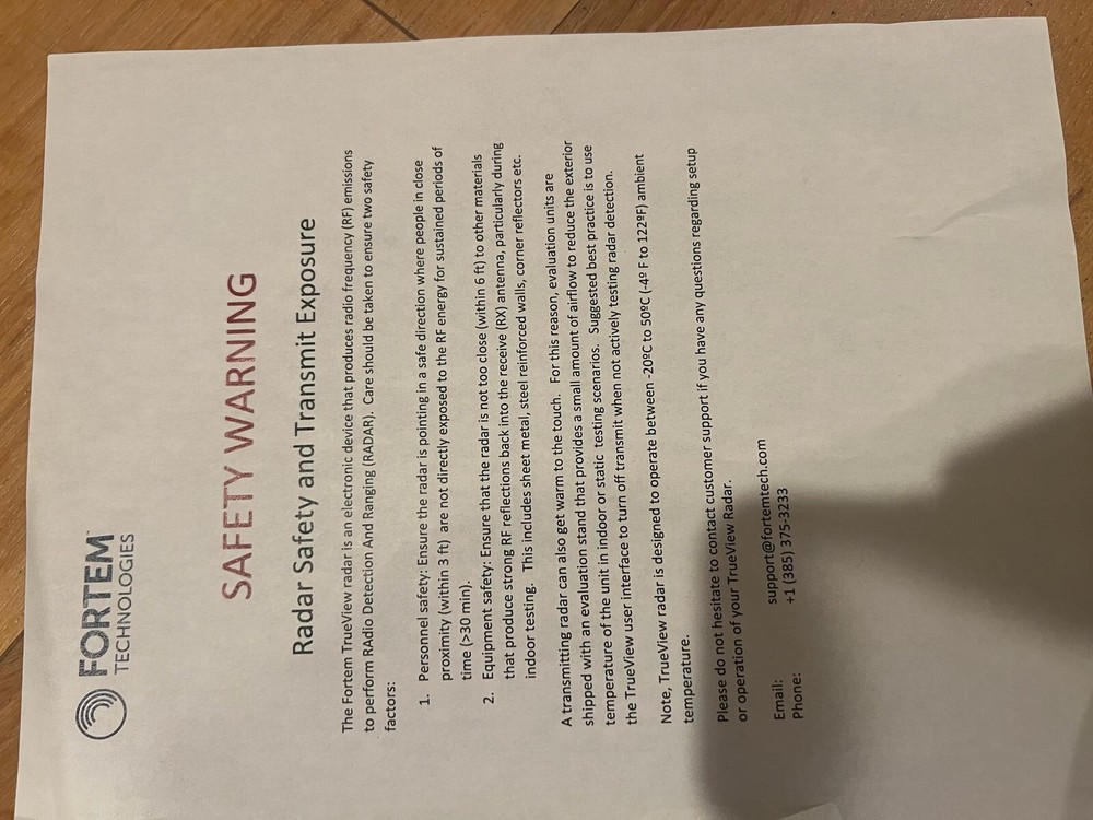 Fortem TrueView® R20 Radar
