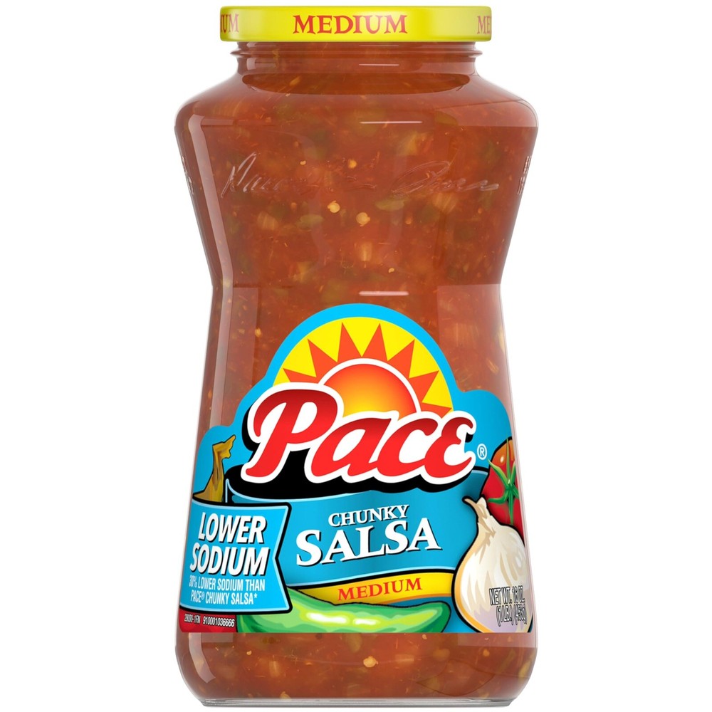 :.Pace Lower Sodium🧂 Chunky Medium Salsa, 16 oz Jar.: