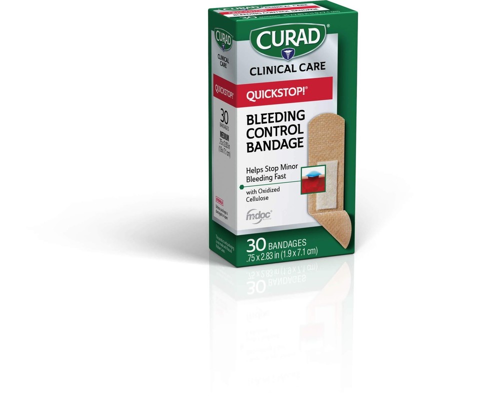 Curad Quickstop Flex-Fabric Bandages, Quickstop Bleeding Control Technology, ...