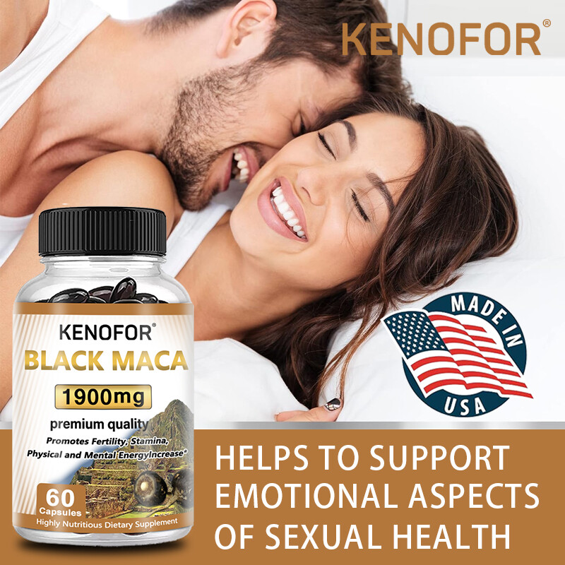 Male sexual function regulation | Organic Black Maca Capsules | 60 Capsules