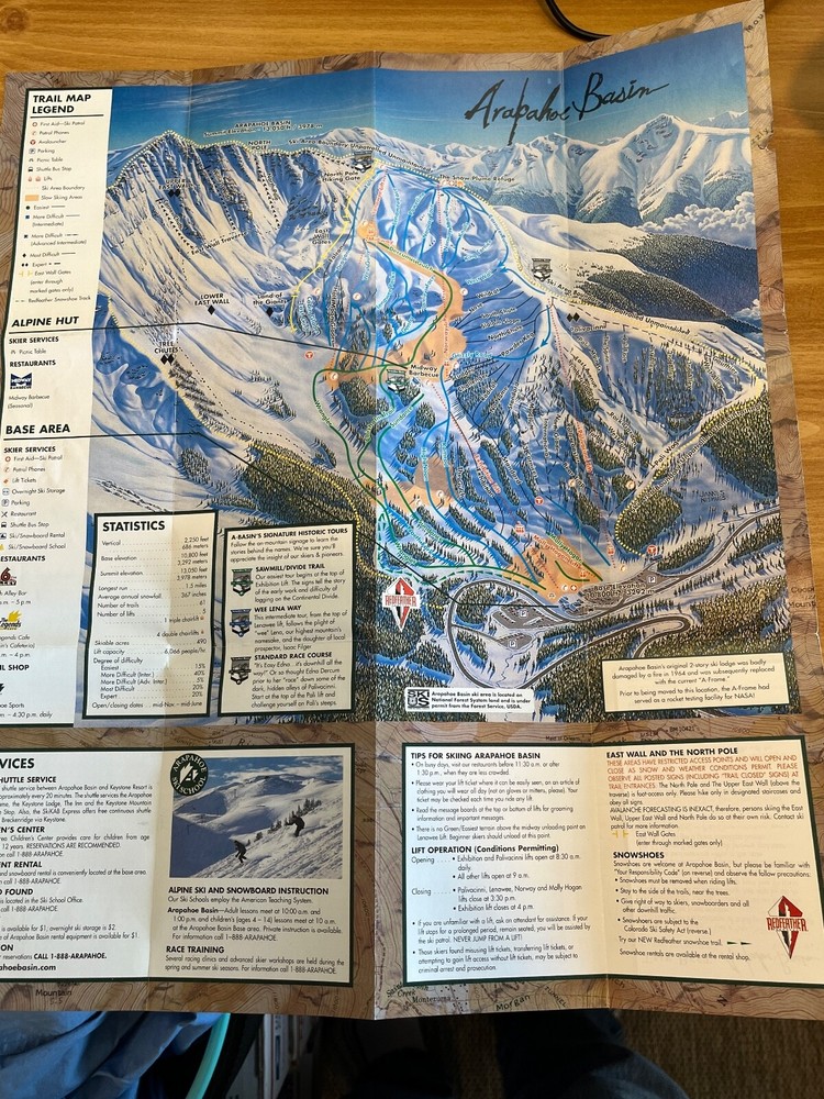 Arapahoe Basin - 1999 Trail Map