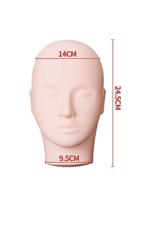 Pro Training Mannequin Flat Head Practice Make Up Eyelash Extensions (SB)