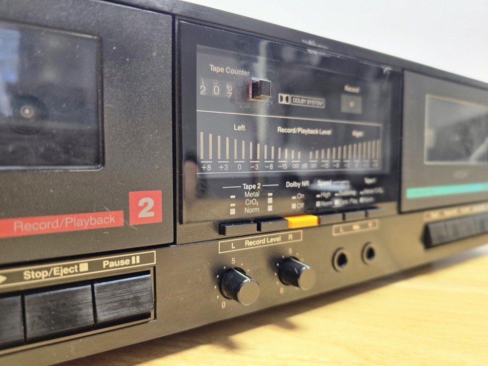 MCS Series 3595 Modular Component Systems Dual Stereo Cassette Deck Powers On