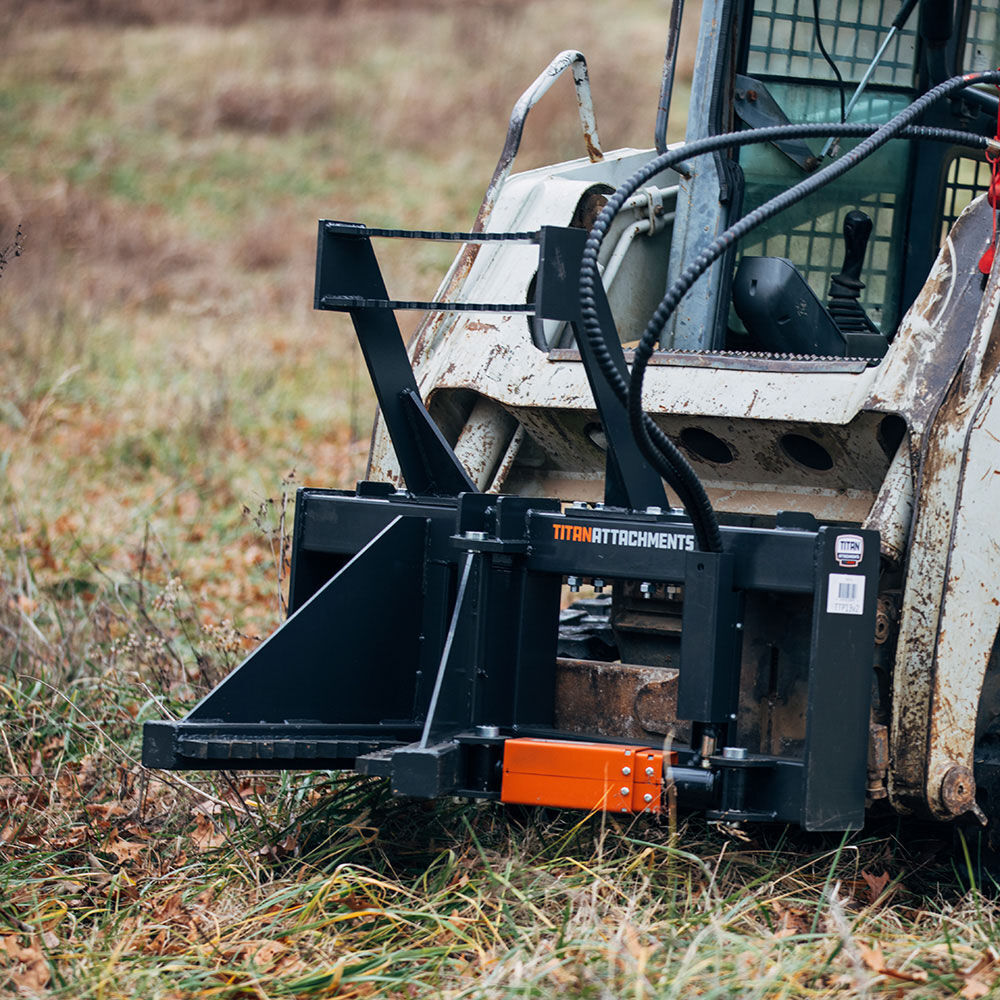 Titan Attachments Post and Tree Puller for Skid Steers, Includes Push Bar Guard