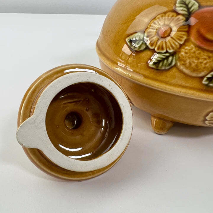 50s Yellow Fruit & Flowers Teapot