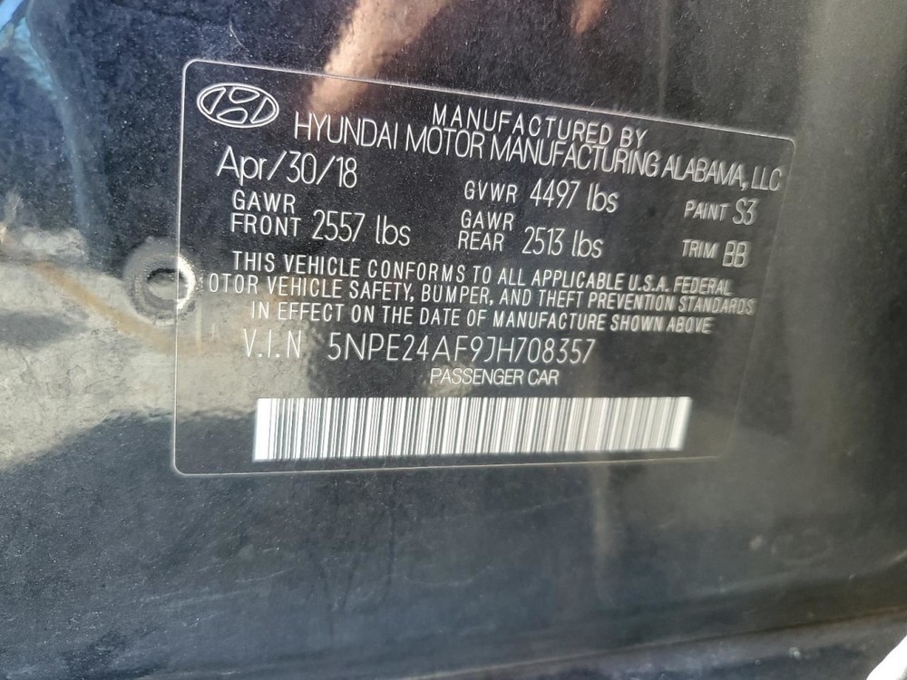 SONATA 2018 Glove Box 4995957