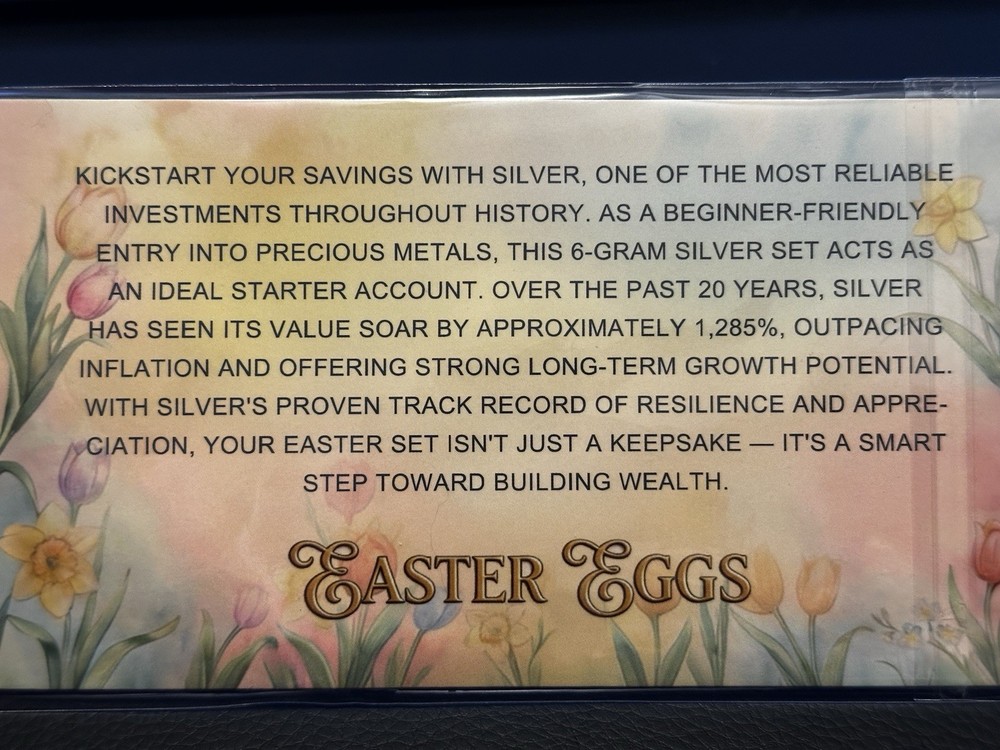 Easter Egg Set 6 Total Grams. 2 Grams Per Egg