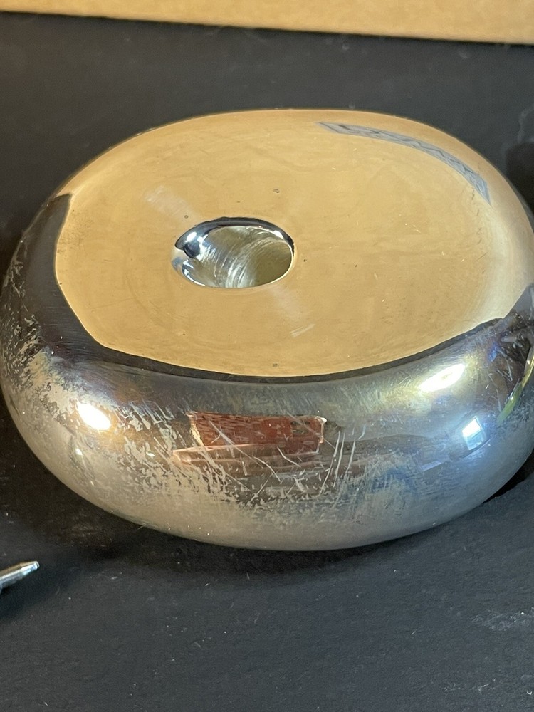 Silver Plate Dansk Clock And Pen Set -as Is Not Working