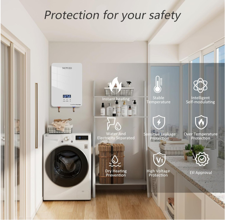 Tankless Water Heater Electric Whole House ECO Instant Hot On Demand 220/240v