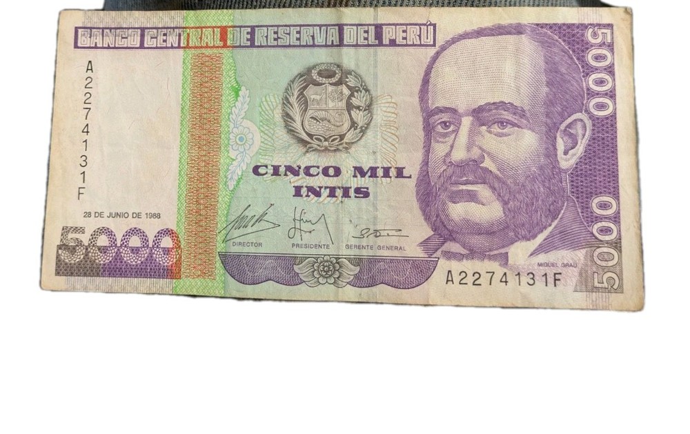 1988 Peru 5000 Intis Circulated