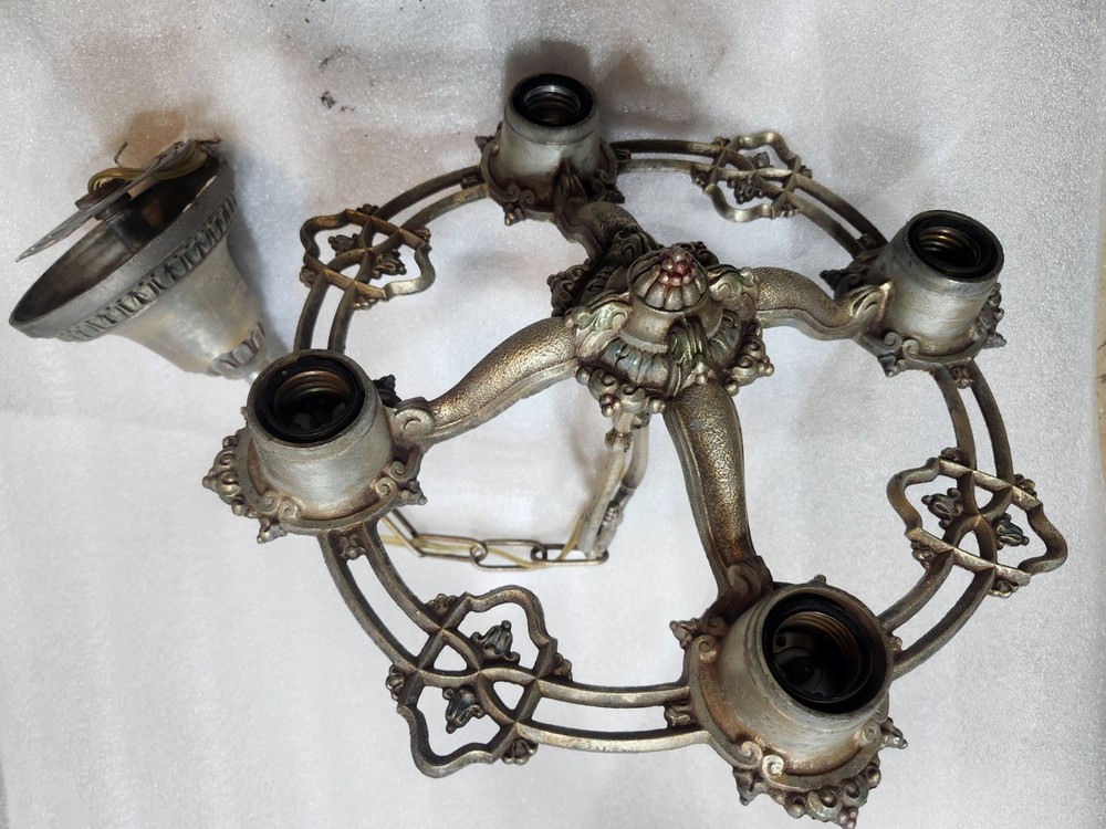 antique cast iron chandelier riddle 865