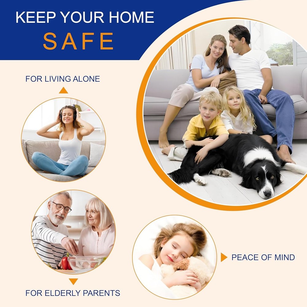 Home Security Door Lock, 2 Pack Reinforcement Locks for Front Silver