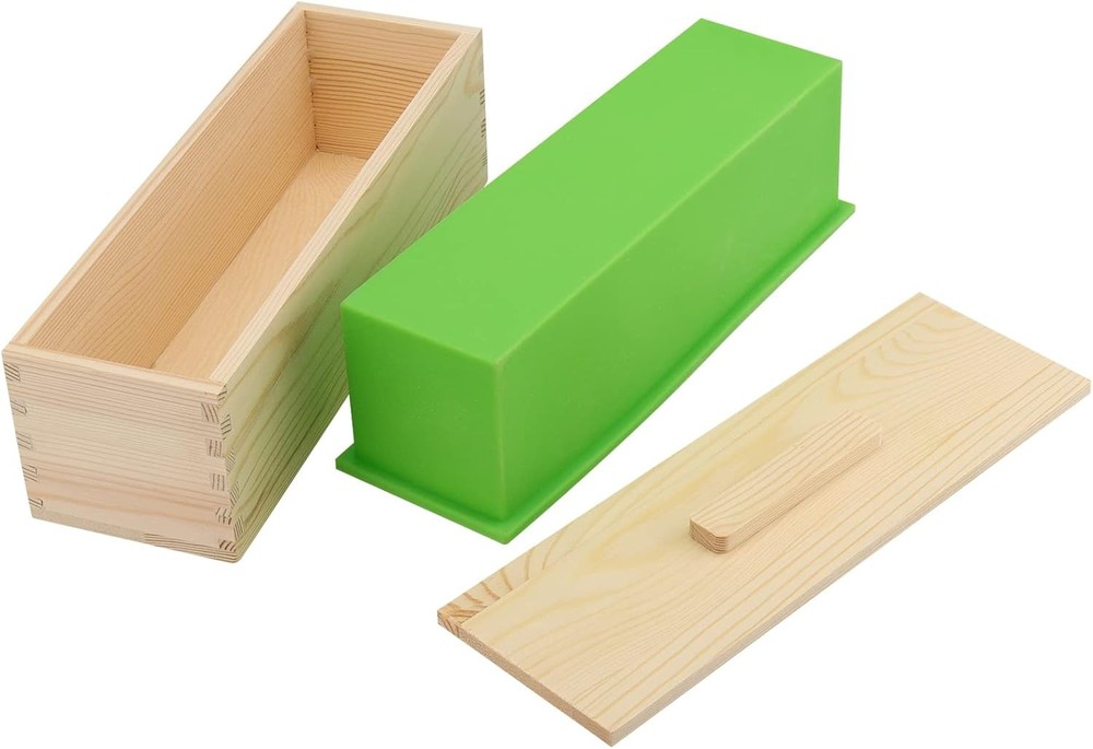 4 PCS 42oz Soap Molds, Rectangular Silicone Soap Making Molds with W...