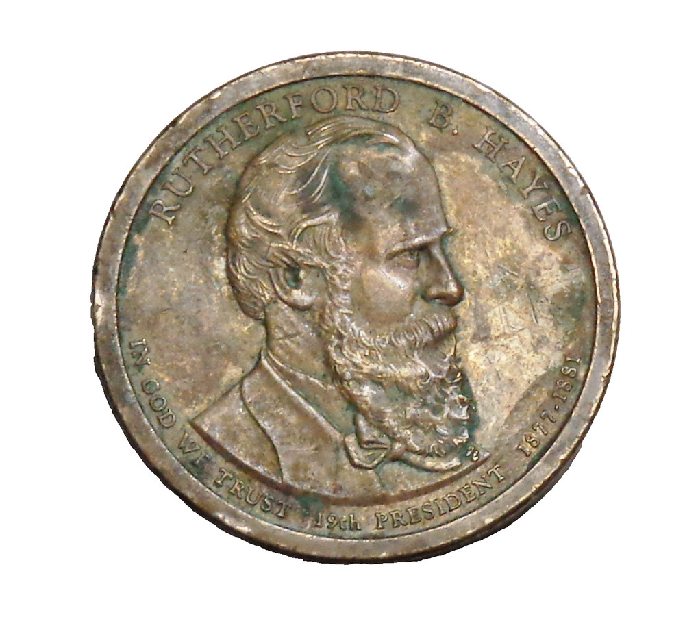 2011 P RUTHERFORD B HAYES One DOLLAR ERROR COIN Lamination Plating Errors