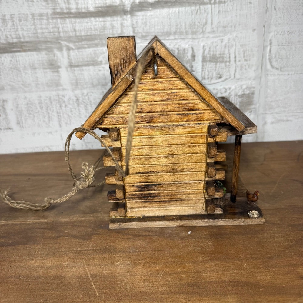 Western Log Cabin Bird House Hand Made