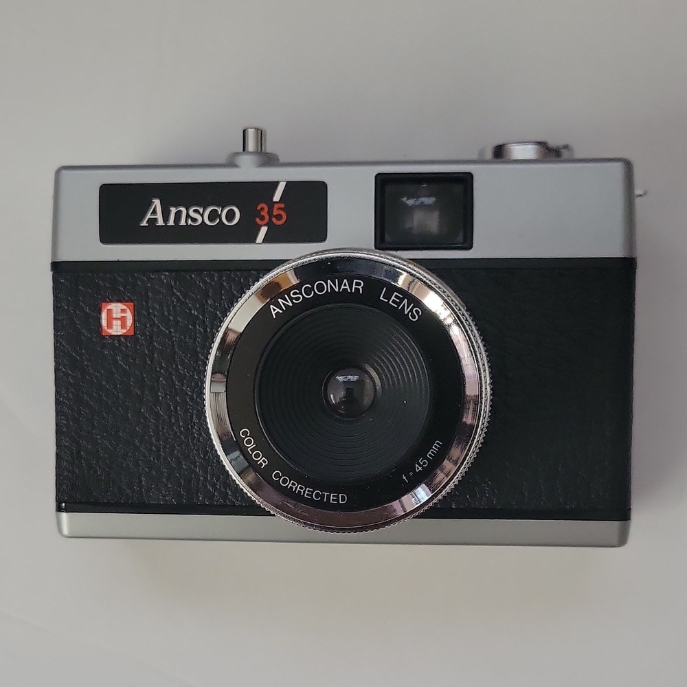 Ansco 35 Camera Black Silver Ansconar 45mm Lens with Original Case