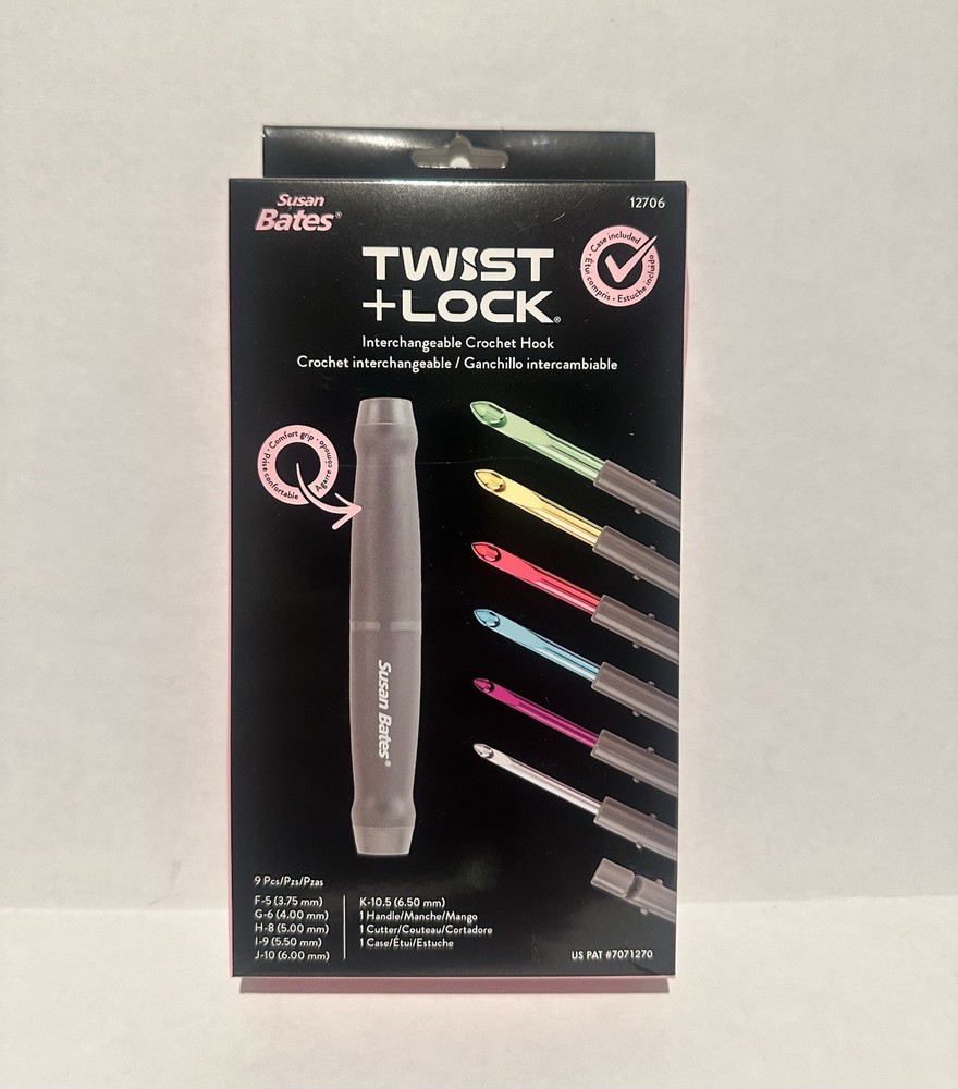 Twist + Lock Interchangeable Crochet Hooks - Susan Bates - 9 Piece Kit