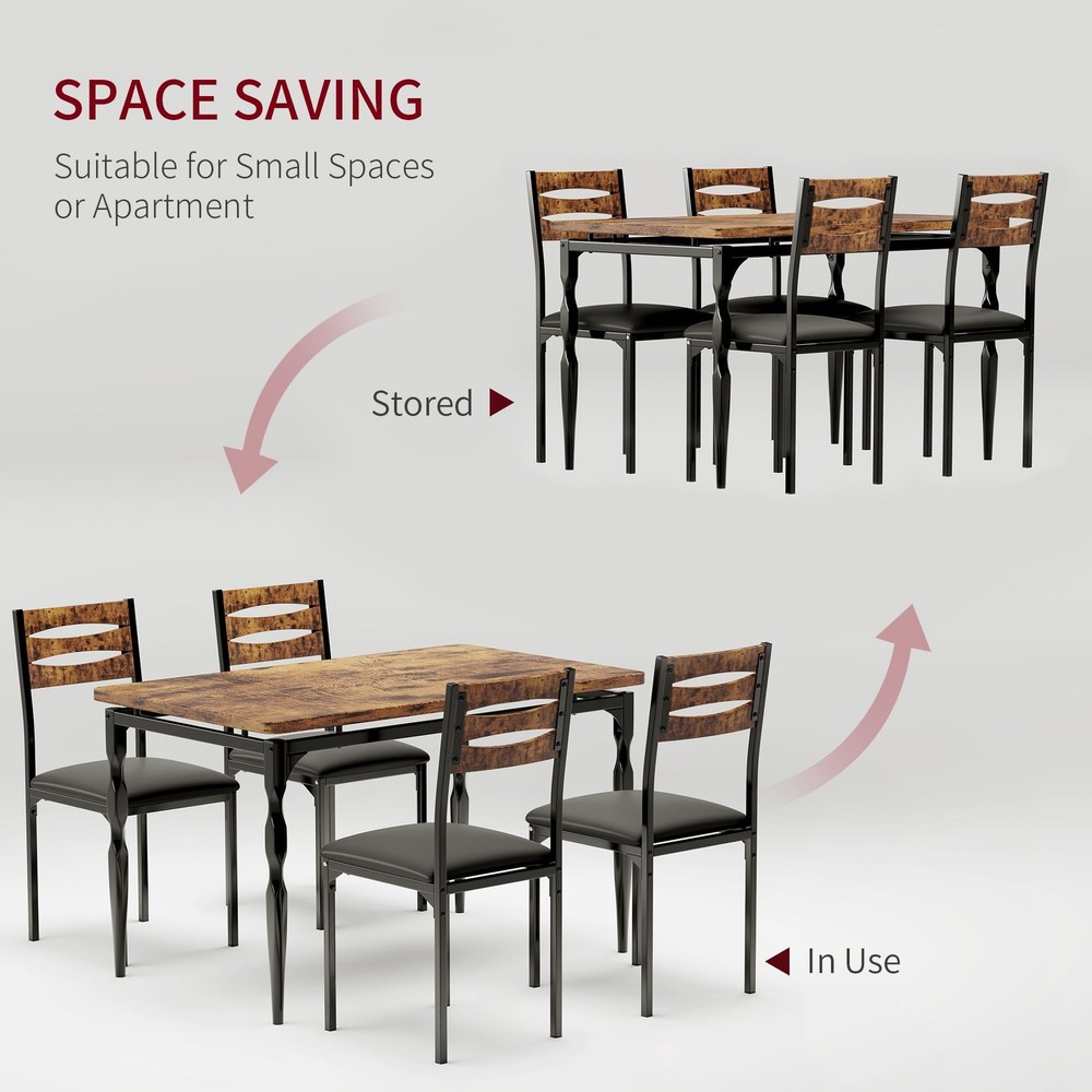 5 Piece Dining Table Set for 4 Home Dinette Table Kitchen Table and 4 Chairs