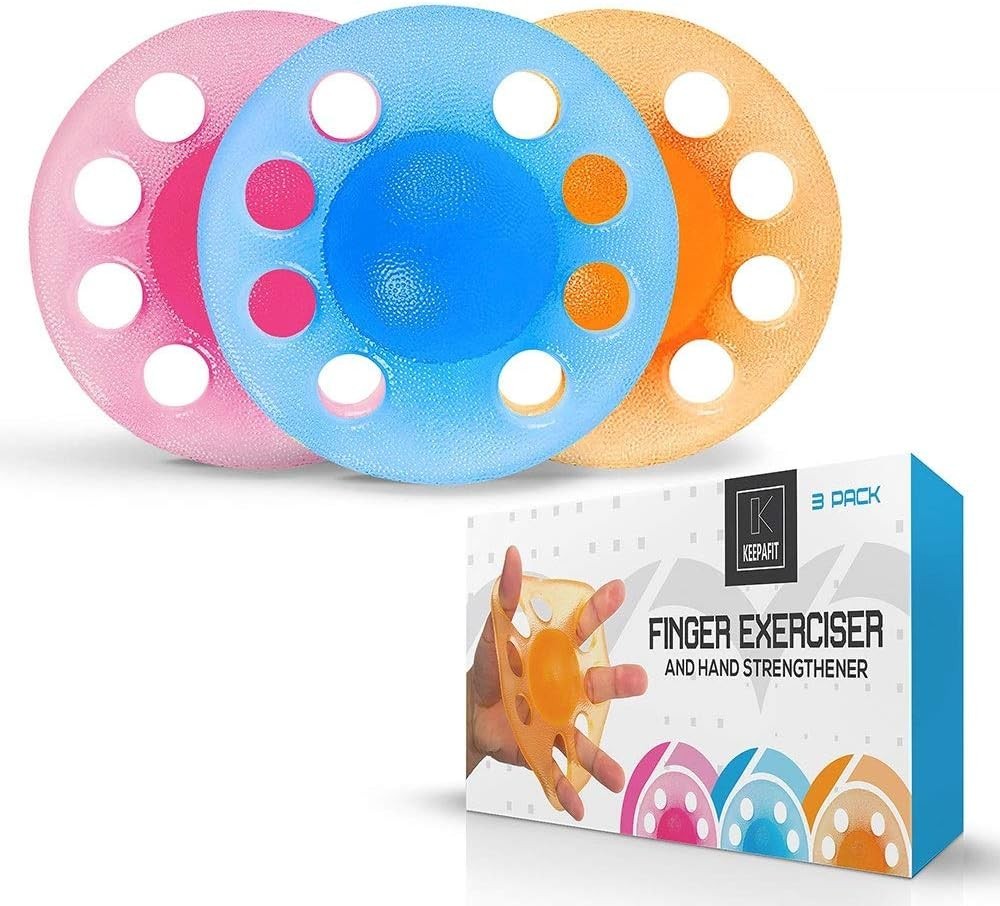 Finger Exerciser & Hand Strengthener (3 Pack - Light, Medium, Heavy)