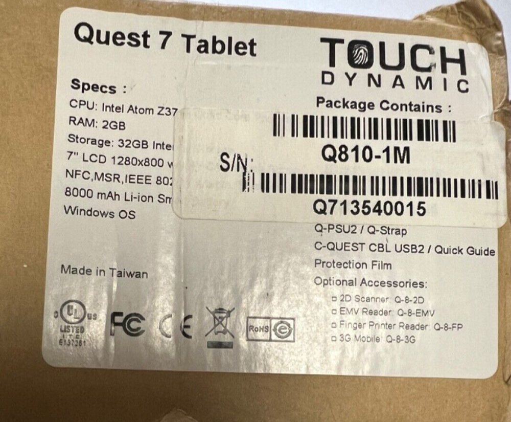 Touch Dynamic Q810-1M Tablet