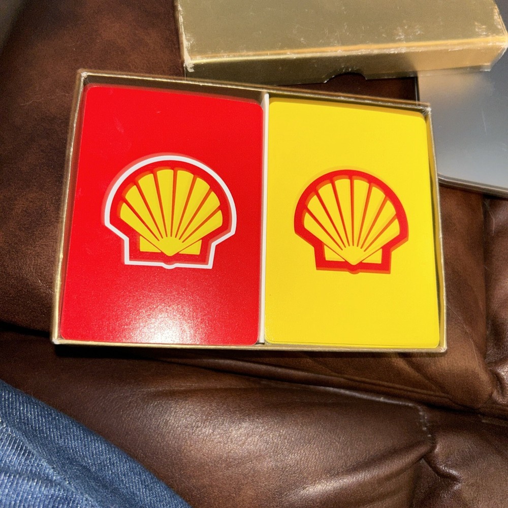 2 SHELL GAS PLAYING CARDS DECKS IN BOX- Complete