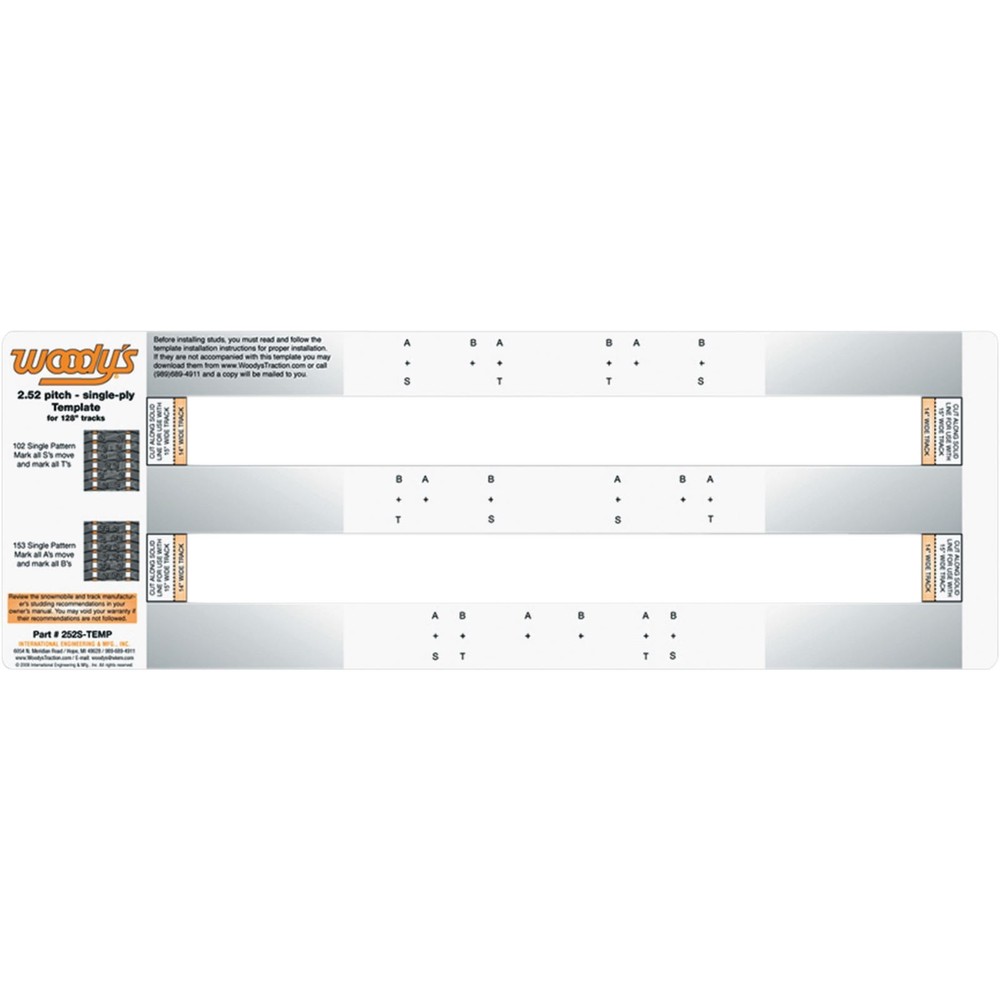 Woodys Studding Template 2.52" Pitch - Single Ply 252S-TEMP