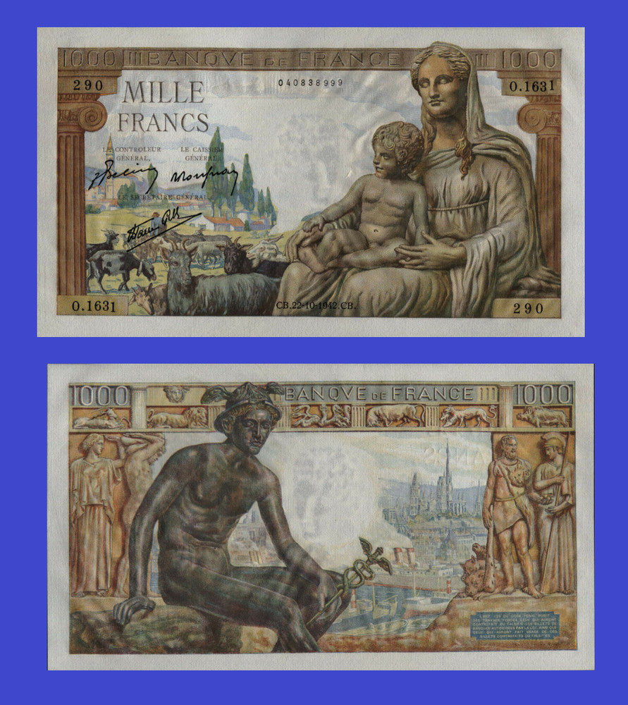 france 1000 francs 1942 - Copy