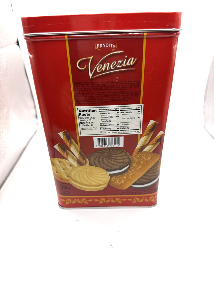 Arnott's Venezia Assorted Biscuits Decorative Tin EUC