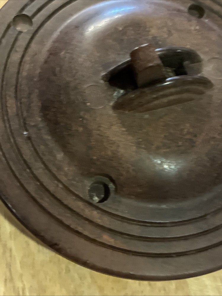 Vintage Circular Toggle Light Switch Bakelite 4" Brown