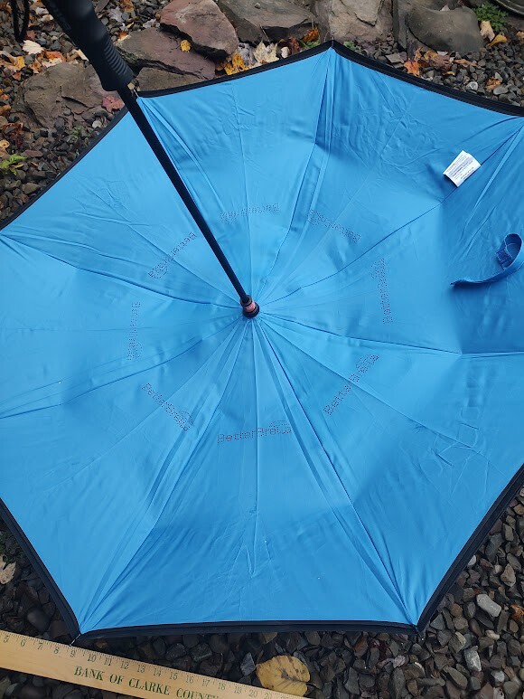 Better Brella Wind-Proof Reverse Open Upside Down wide Umbrella - Black/Blue
