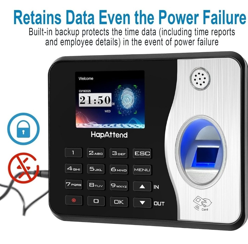 HapAttend - Time Clock - Fingerprint Time Clock