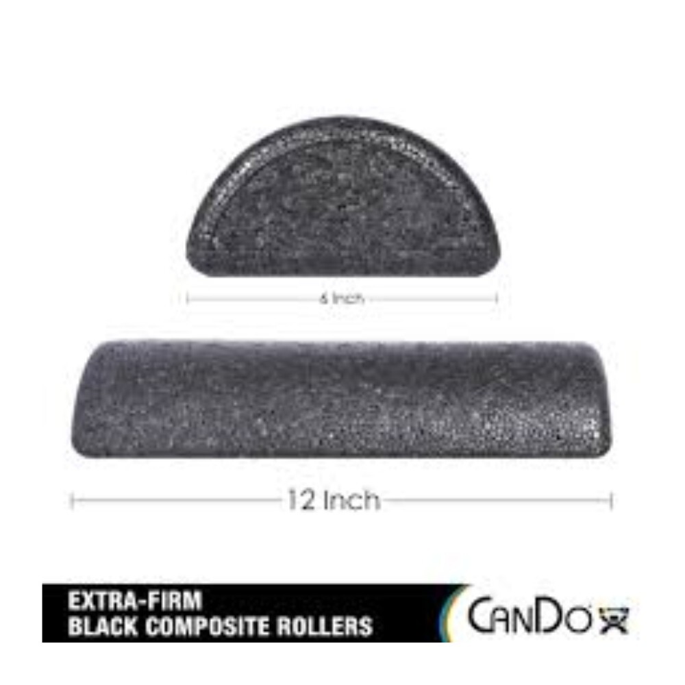 CanDo® HALF ROUND FOAM ROLLER BLACK COMPOSITE 6'' x 12'' INCH
