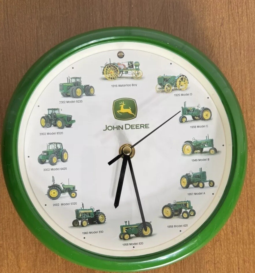 JOHN DEERE TRACTOR WALL CLOCK TRACTOR SOUNDS TESTED WORKS RARE