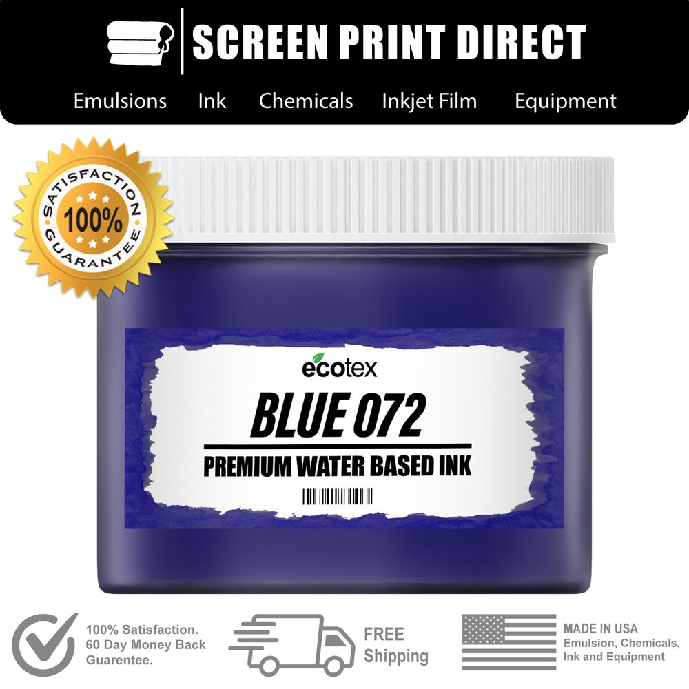 Ecotex® BLUE 072 - Premium Water Based Ink for Screen Printing - ALL SIZES