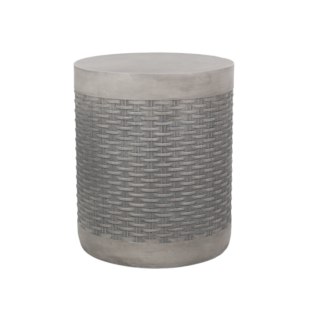 Outdoor Lightweight Concrete Side Table, Concrete Finish