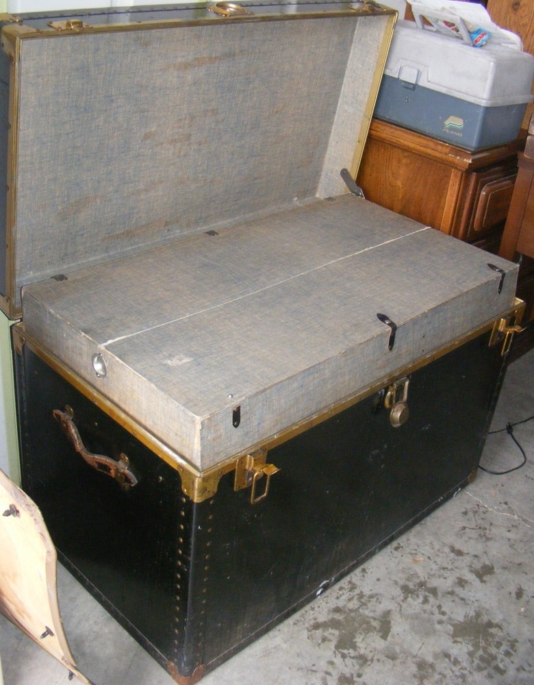 Vintage Black Trunk with Insert