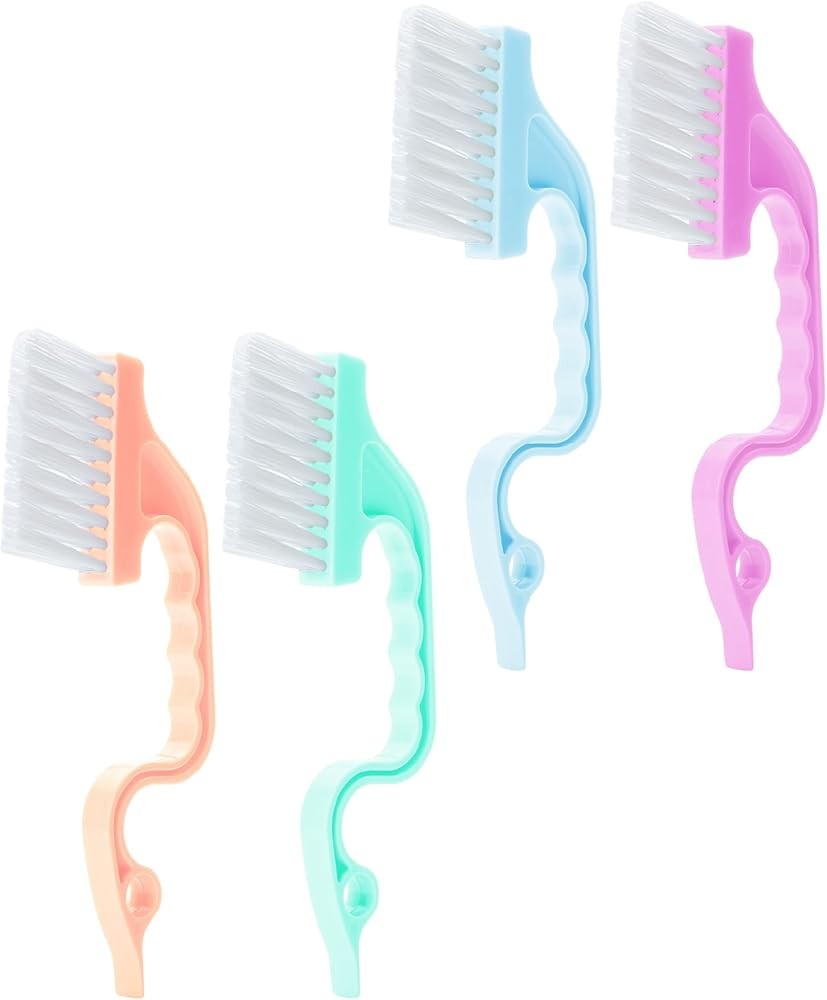 Sli- Window Tra Cleaning Brush,Blue Ergonomic Handle, Built-in Scraper