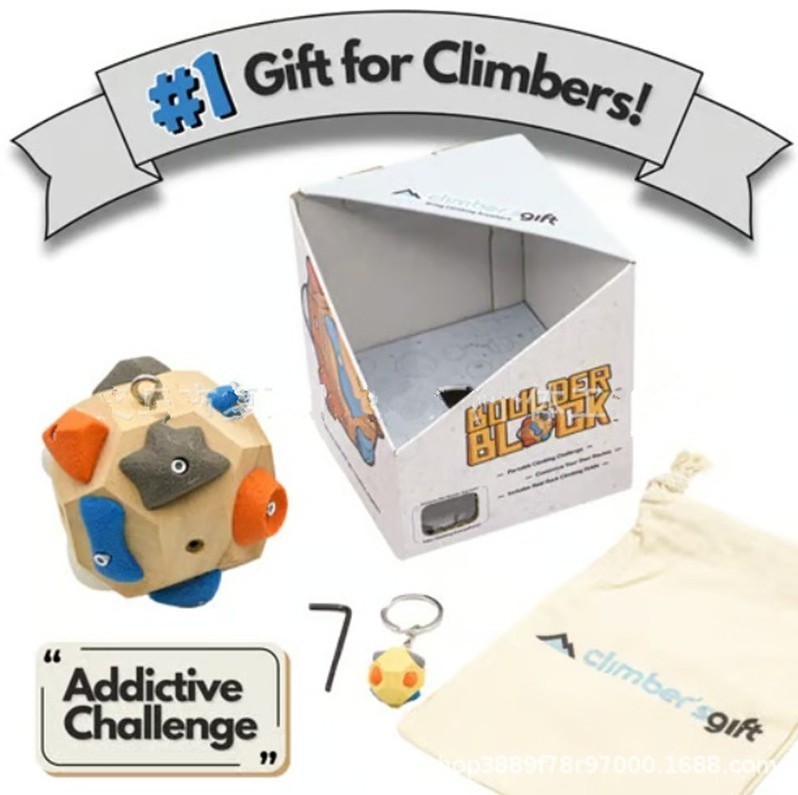 Portable Handcrafted Boulder Block Multi-Function Climbing Training Block Ball