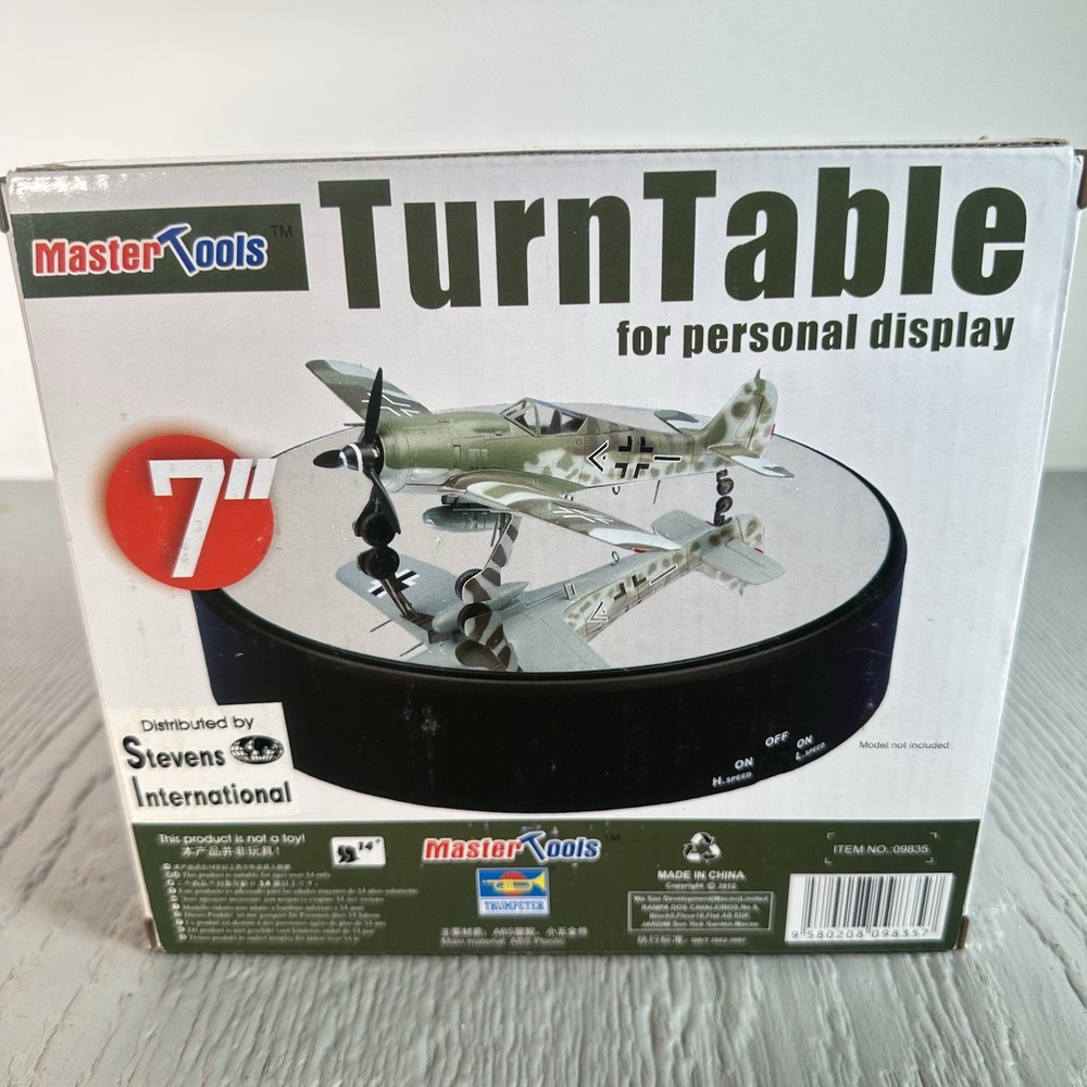 Master Tools 7” Motorized Display Turntable w/ Mirror Base 2-Speed Rotation NIB