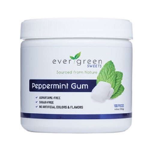 Evergreen Sweets Peppermint Gum 100 count 3 Pack Jar