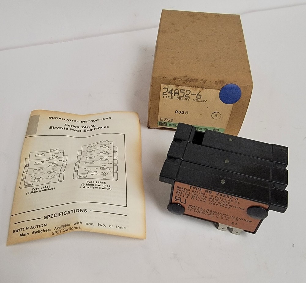 WHITE-RODGERS TIME DELAY RELAY 24A52-6.