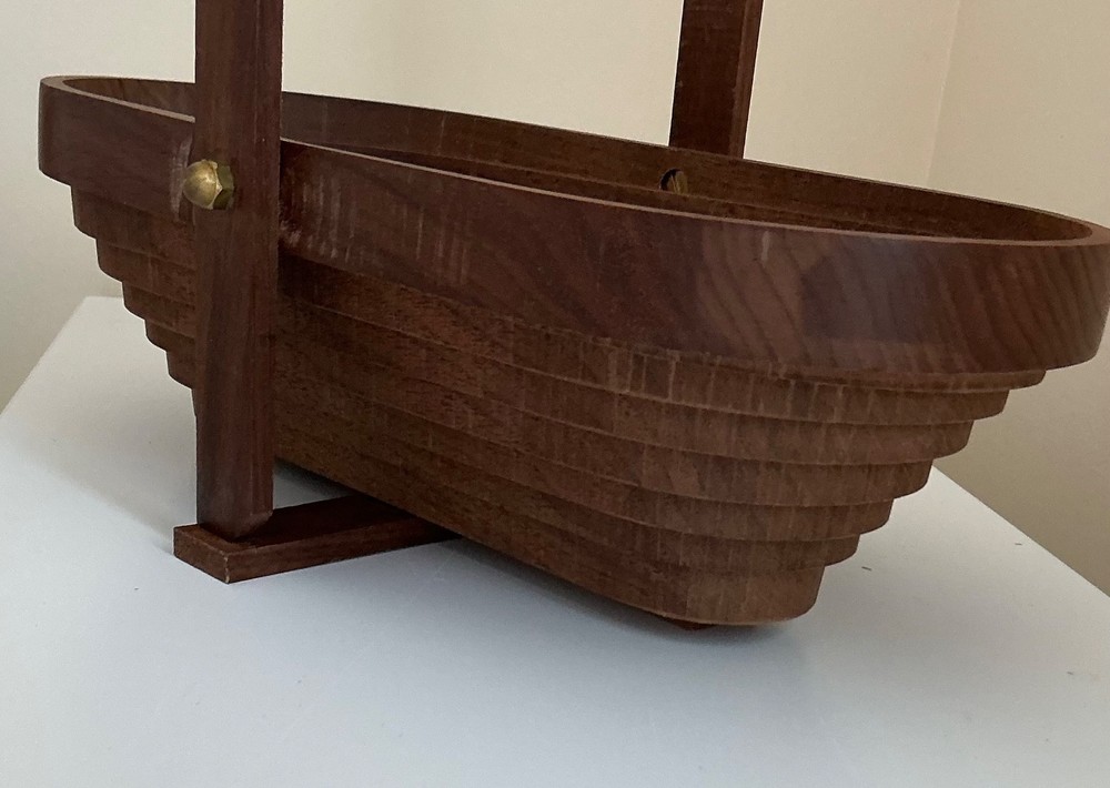 Deep Spring Collapsible Wooden Basket Signed