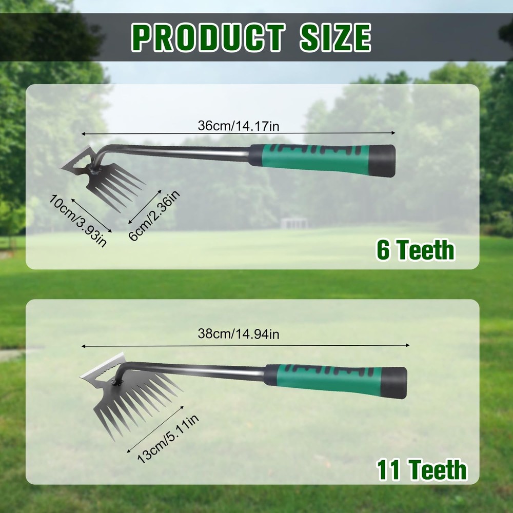 Garden Weeder Puller Tool, 6 Teeth Upgrade Weeding Artifact Uprooting Weed To...