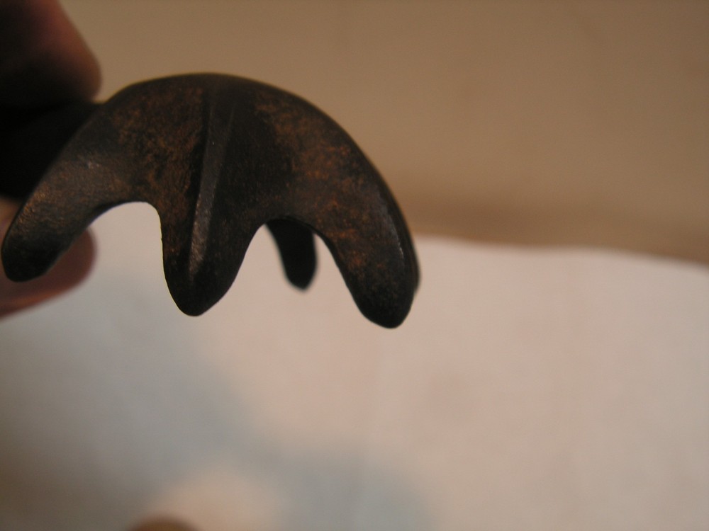 Vintage Antique Wrought Iron Fireplace Fire Pit Tool replacement ends paws, Coal